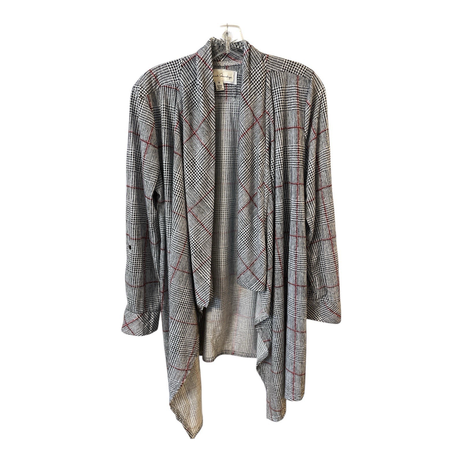 French Laundry Women’s Open Front Cardigan – Black, White &amp; Red Plaid – ... - $17.00