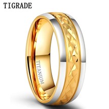 7mm GolTitanium Ring For Male and Female Wedding Luxury Two Tone Dome Polished B - £17.65 GBP