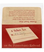 1956 Pennsylvania Railroad Ticket Jacket / Envelope and Ticket Receipt 1... - £176.57 GBP