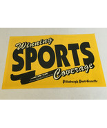 Vintage plastic Pittsburgh post gazette sign black gold winning sports T... - $27.07 CAD