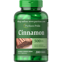 Puritan&#39;s Pride Cinnamon 500 mg Capsules 200 Count..+ - £31.81 GBP
