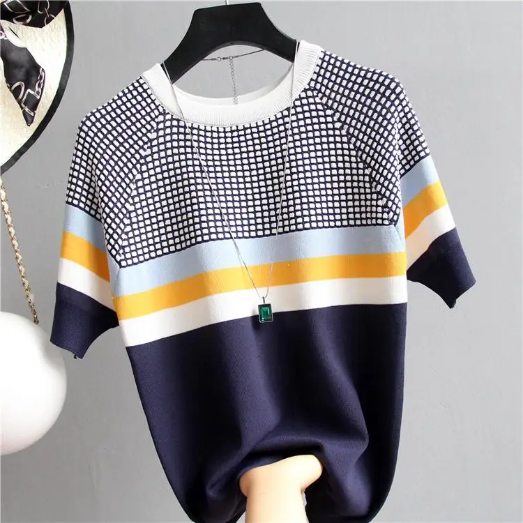  NEW vintage casual summer   pullovers Women o-neck shor Sleeve big size  high q - £93.55 GBP