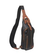 Mens Backpack Leather Sling Bag Chest Shoulder Crossbody Bag Sport Travel - $37.95