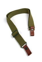 SKS Rifle Sling - Green Canvas - Metal Hardware - Leather Loop Tabs -NEW  - $15.83