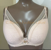 32DD Chantelle Lingerie Festivite Lace Plunge UW Bra Nude Blush #3682 - £19.66 GBP