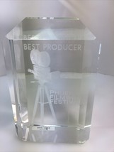 Genuine Crystal D #7962 Nicollet Award 6&quot; Best Producer Phoenix Film Fes... - $60.39