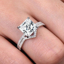 2CT Diamanti Finti Sposa Matrimonio Set Placcato Oro Bianco Fidanzamento Anello - £125.16 GBP
