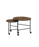 Oblis 2PC Nesting Table Set, Vintage Oak Finish - $2,245.71 MXN