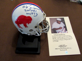 Oj Simpson 2003 Yds Mvp 73 Buffalo Bills Hof Signed Auto L/E Mini Helmet Ape - $494.99