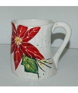 Bella Casa Ganz BC14545 White Mug Red Poinsettia Ceramic - £16.43 GBP