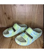 Crocs Classic Marbled Tie Dye Double Strap Celery Aqua White Slides Sand... - $35.00