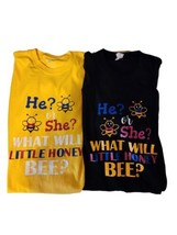 Gender Reveal T Shirts Medium &amp; 2X Lot of 2 Bee Themed - £7.85 GBP