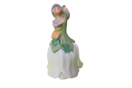 Vintage 1983 Avon Porcelain Bell Elf Pixie On Flower Bell Works 5&quot;Tall - £9.46 GBP