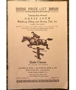 WATCHUNG STABLES (NJ) 21st Annual HORSE SHOW 20-page Prize List June 7-8... - €11,03 EUR