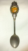 Antique California Collector Travel Souvenir Spoon With Cameo Silve Plate 4 3/8&quot; - £11.67 GBP