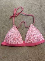 B Swim Bikini Top Women&#39;s Size Medium Pink White Stretchy NWOT - £9.53 GBP