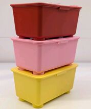 IKEA GLIS Red Pink Yellow Storage Box with Lid 6¾" x 4" New 906.041.14 - $24.99
