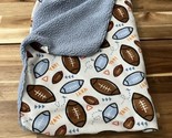 Chick Pea Football Baby Blanket White Blue 29”x39” - $21.84