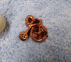 vintage Cracker Jack charm prize Metallized Plastic bronze High Wheel Or... - $7.85