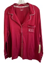 Rae Dunn Women&#39;s Noel Pajama Top Plus Size 2X Red - $16.99