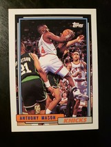 1992-93 Topps New York Knicks Basketball Card #195 Anthony Mason - £1.55 GBP