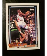 1992-93 Topps New York Knicks Basketball Card #195 Anthony Mason - £1.53 GBP