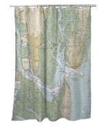 Betsy Drake St Simons Sound, GA Nautical Map Shower Curtain - £85.65 GBP