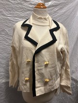 2 Piece Rodier Vintage Sweater and Turtleneck Set, Cream, Black, and Gold - £63.08 GBP