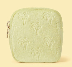 Stoney Clover Target Yellow Small Zip Pouch Terry Cloth Embossed Palm Tr... - $28.99