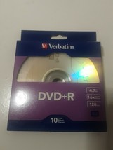 10 Pack Verbatim DVD + R 120 Min. 4.7 GB 16x Speed Blank Media Brand New - £7.90 GBP