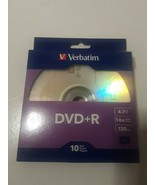 10 Pack Verbatim DVD + R 120 Min. 4.7 GB 16x Speed Blank Media Brand New - £7.78 GBP