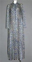 VTG Royal I. MAGNIN Blue Leopard Spots Lightweight Zipper Robe Pockets Wm&#39;s L - £39.95 GBP