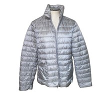 MaxMara Leisure Silver Gray Nylon Quilted Puffer Jacket Women’s Size 14 - £73.06 GBP