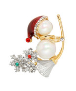 Snowman Pin Lapel Collar Pin Corsage Brooch Women Men Jewelry Gift Box - £8.30 GBP