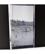 Vintage Photo Negative 1920s Swimming In Lake Men Women Kids Location Un... - $14.18