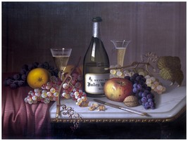 9098.Still life of fruit, champagne and bottle.POSTER.decor Home Office art - £13.66 GBP+