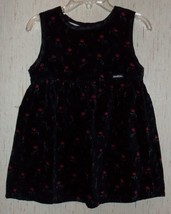 Excellent Girls Oshkosh B&#39;gosh Black Floral Dressy Sleeveless Dress Size 3T - £18.64 GBP