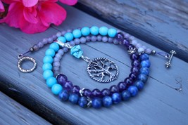 Pregnancy Tracking Necklace - Pick your charm - Dreamy ocean - Lapis lazuli, tur - £39.16 GBP
