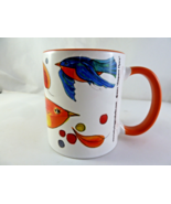 Birds Mug Frequent Flyers 2011 Orca Coatings Orange inside and handle - $16.76 CAD