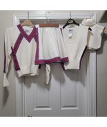 Vintage 80s 4 Piece Cheerleading Outfit White Red Blue Juniors / Womens ... - $2,694.08 MXN
