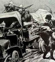 Cossacks Raid German Motor Supply Train On Horseback WW1 Print 1917 SmDwC5 - £23.94 GBP