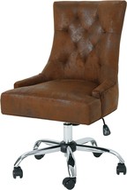 Christopher Knight Home Bagnold Desk Chair, Brown + Chrome - £189.40 GBP