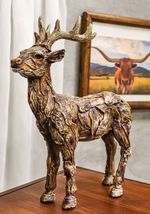 Rustic Western Woodlands Emperor Stag Deer Buck Faux Wooden Resin Figurine - €31,11 EUR
