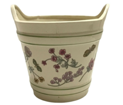 Elizabeth Arden Planter Bucket Pail Made In Japan Flowers Butterfly Vase Vintage - £28.76 GBP