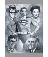 Sanjulian Signed Superman TV Series Original Art Painting George Reeves ... - $1,979.99