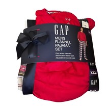 Gap Mens Size XXL Flannel Pajama Set Red Crewneck Shirt Drawstring Plaid... - $27.07 CAD