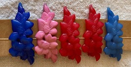 ⭕⭕VTG 5 Vintage Hair Barrettes for Women, New, Length 6 cm, Floral Motifs - $9.90