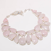 Rose Quartz Gemstone Handmade Fashion Ethnic Gift Necklace 18&quot; Jewelry SA 5386 - £12.48 GBP