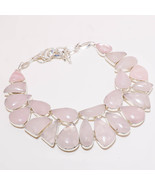 Rose Quartz Gemstone Handmade Fashion Ethnic Gift Necklace 18&quot; Jewelry S... - £12.63 GBP