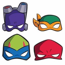 TMNT Teenage Mutant Ninja Paper Masks Party Favors Nickelodeon 8 Per Pkg NEW - £5.02 GBP